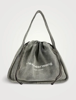 Large Ryan Rib-Knit Shoulder Bag