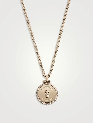 Sovereign Skull Pendant Necklace With Crystals