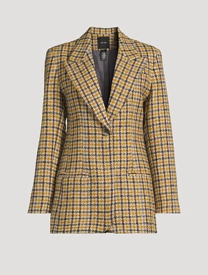 Boyfriend Blazer Houndstooth Print