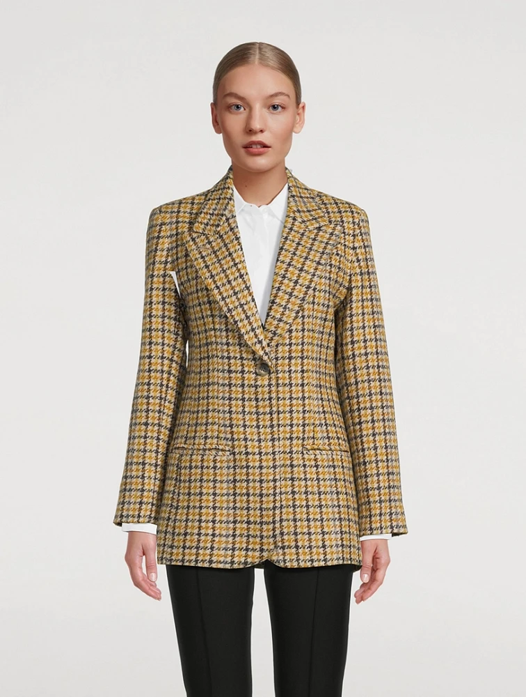 Boyfriend Blazer Houndstooth Print