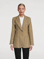 Boyfriend Blazer Houndstooth Print