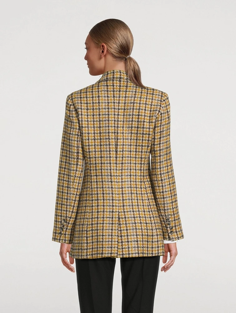 Boyfriend Blazer Houndstooth Print