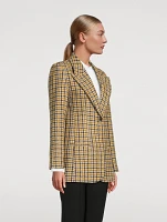 Boyfriend Blazer Houndstooth Print
