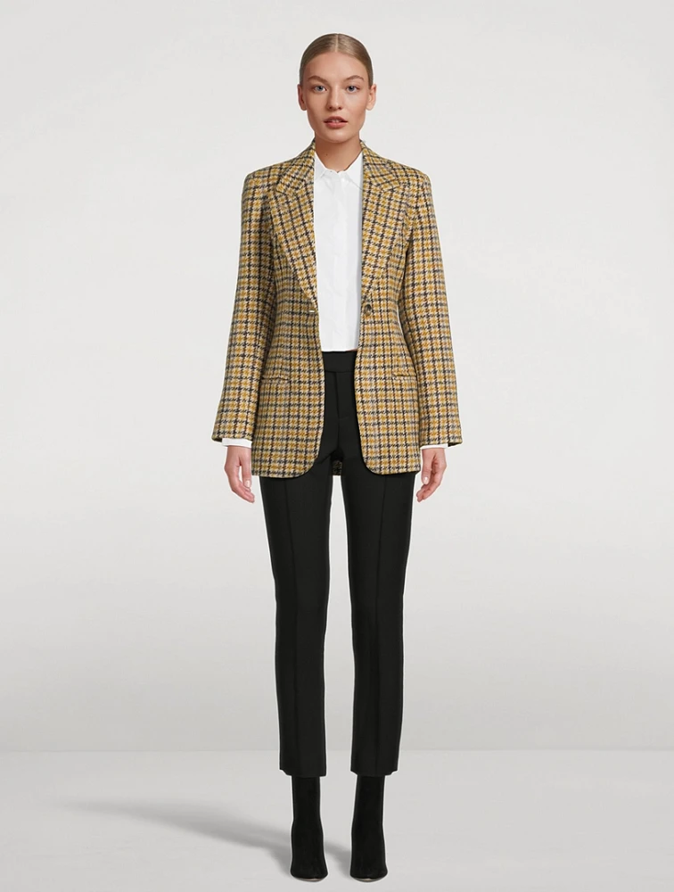 Boyfriend Blazer Houndstooth Print