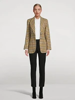 Boyfriend Blazer Houndstooth Print