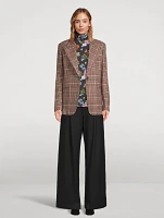 90s Wool Blazer Glen Check Print
