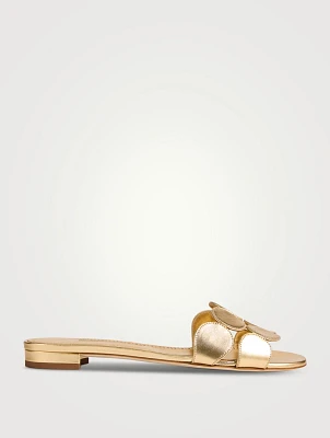 Haribalmu Metallic Leather Mules