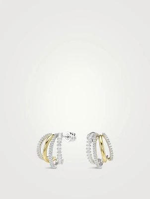 Hyperbola Mixed Cut Crystal Hoop Earrings