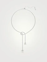 Matrix Crystal And Crystal Pearl Y Necklace