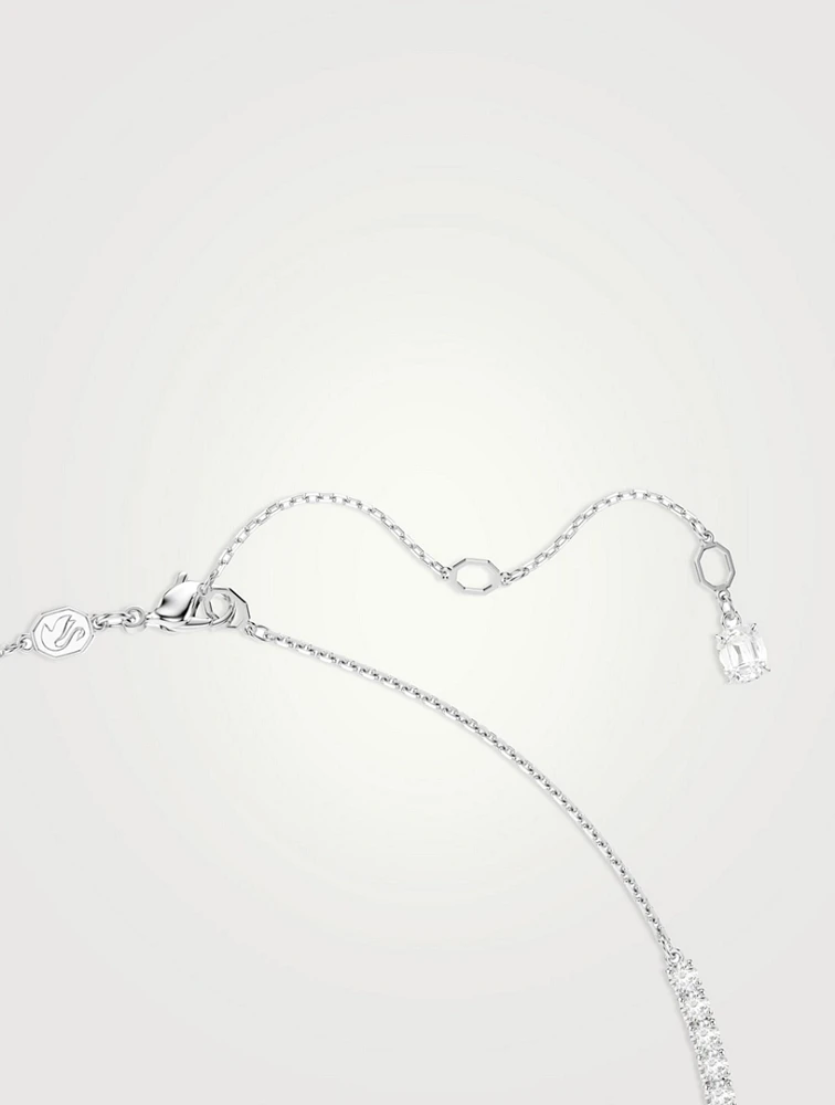 Matrix Crystal And Crystal Pearl Y Necklace
