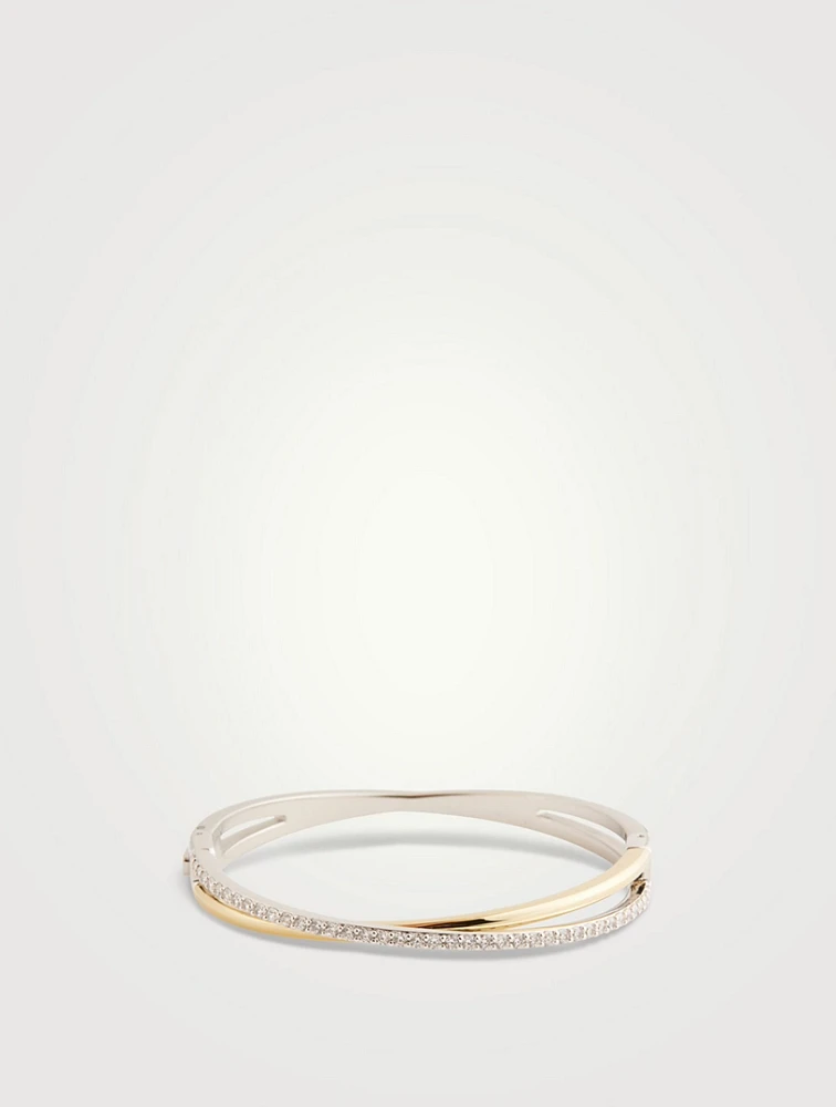 Hyperbola Crystal Double Bangle Bracelet