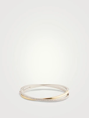 Hyperbola Crystal Double Bangle Bracelet