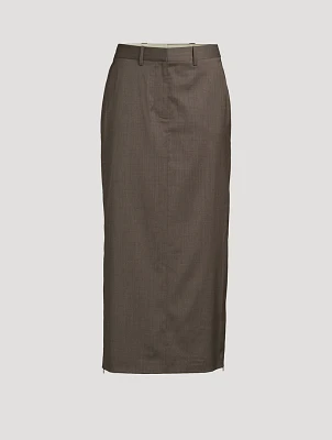 Wool Column Skirt