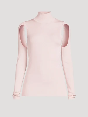 Air Cut-Out Mockneck Top