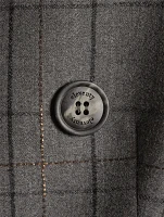 Double-Breasted Blazer Check Print