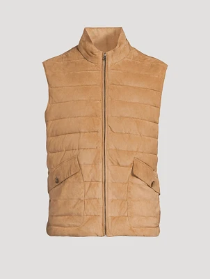 Quilted Suede Vest