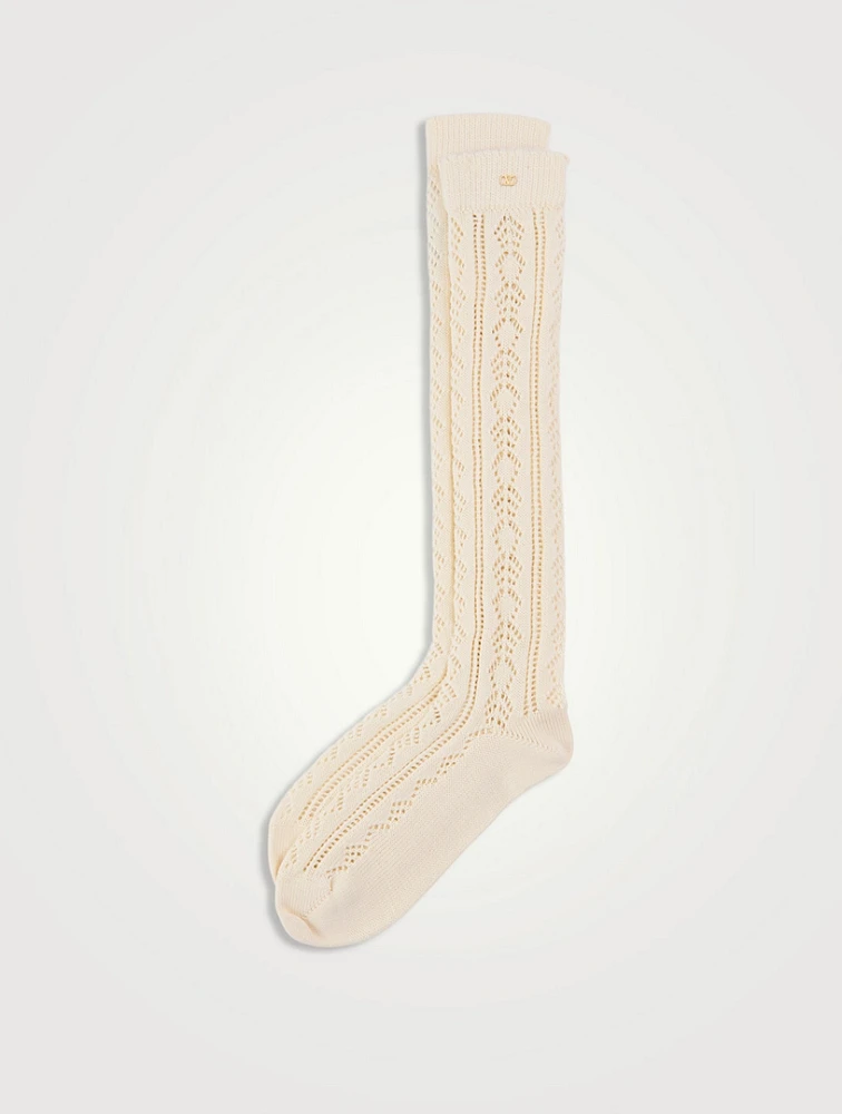 Cashmere VLogo Perforated Socks