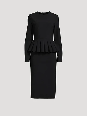 Begonia Peplum Midi Dress