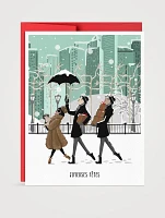 Central Snow Parade Greeting Card - French