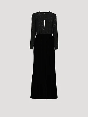 Mixed-Media Maxi Dress