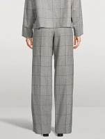 Wide-Leg Trousers Check Print