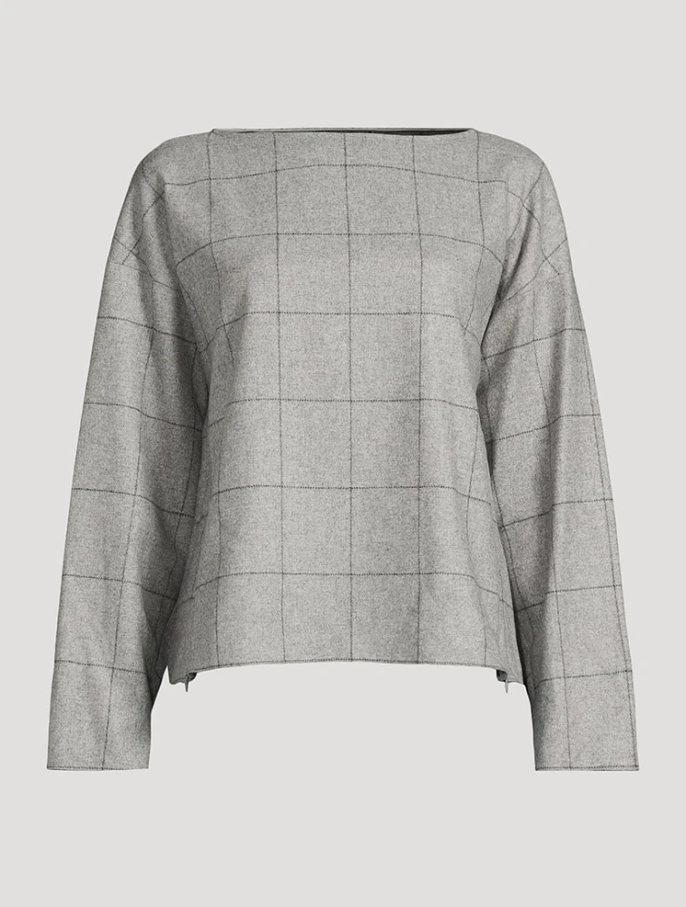 Flannel Top Grid Print