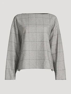 Flannel Top Grid Print