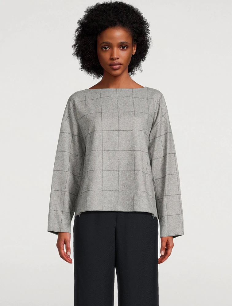 Flannel Top Grid Print