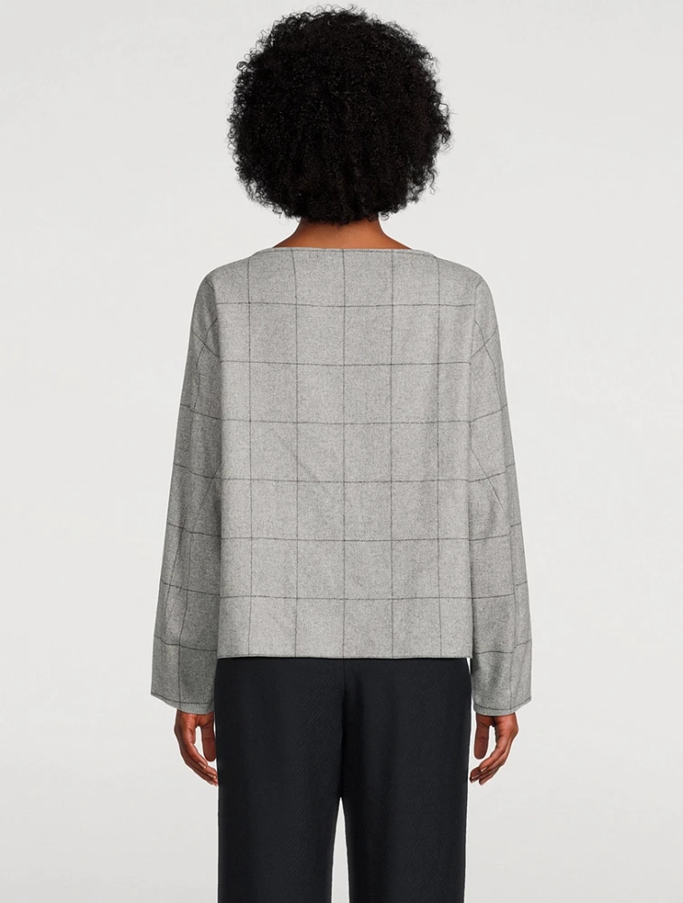 Flannel Top Grid Print