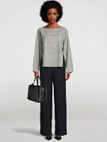 Flannel Top Grid Print