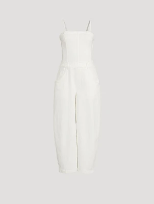 Je Suis Pret Barrel-Leg Denim Jumpsuit