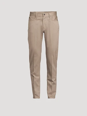 Low-Rise Slim Straight Denim Pants