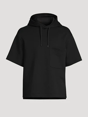 Stretch Jersey Short-Sleeve Hoodie