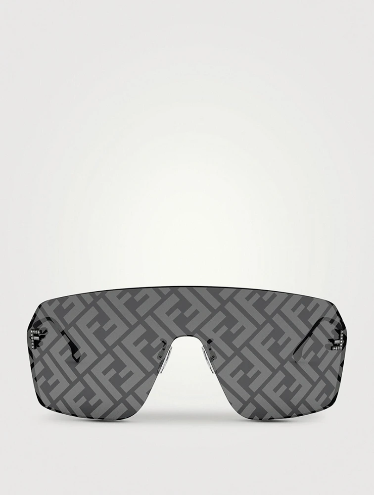 Fendi First Crystal Rectangular Sunglasses
