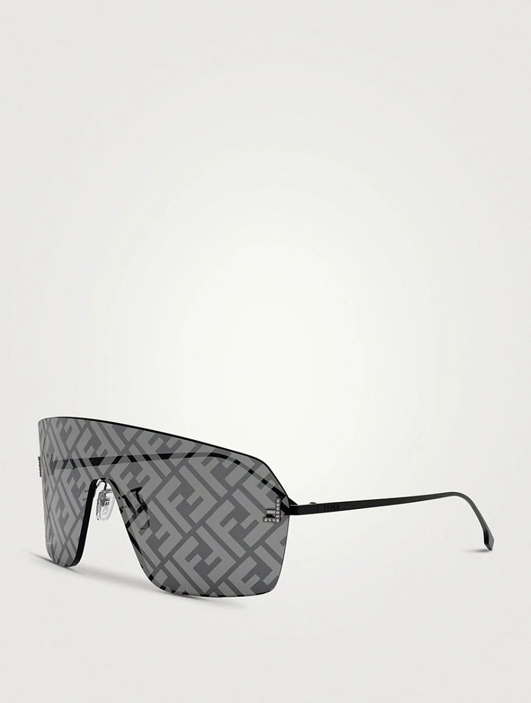 Fendi First Crystal Rectangular Sunglasses