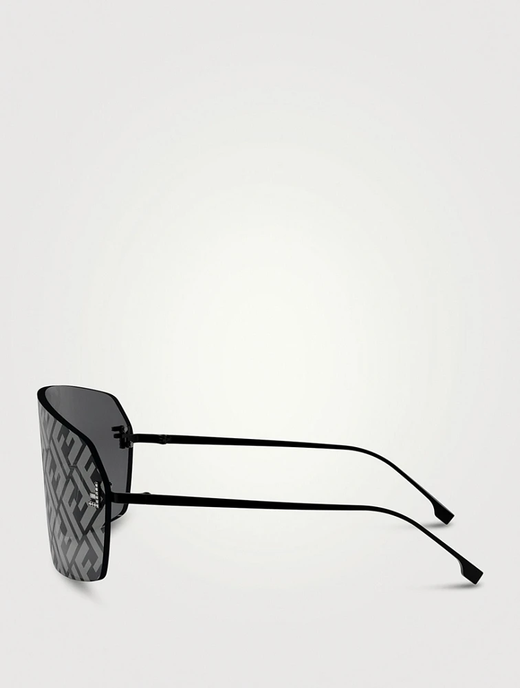 Fendi First Crystal Rectangular Sunglasses