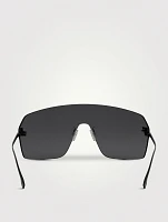 Fendi First Crystal Rectangular Sunglasses