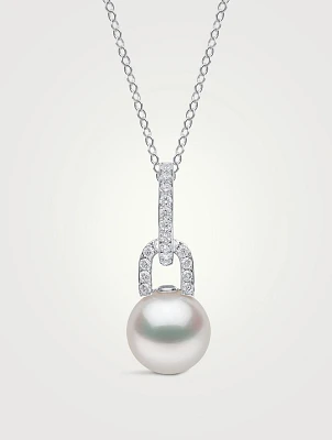 Jazz 18K Gold Pearl And Diamond Pendant Necklace