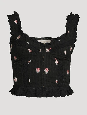Galette Embroidered Bustier Top