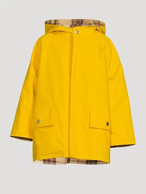 Reversible Check Hooded Coat
