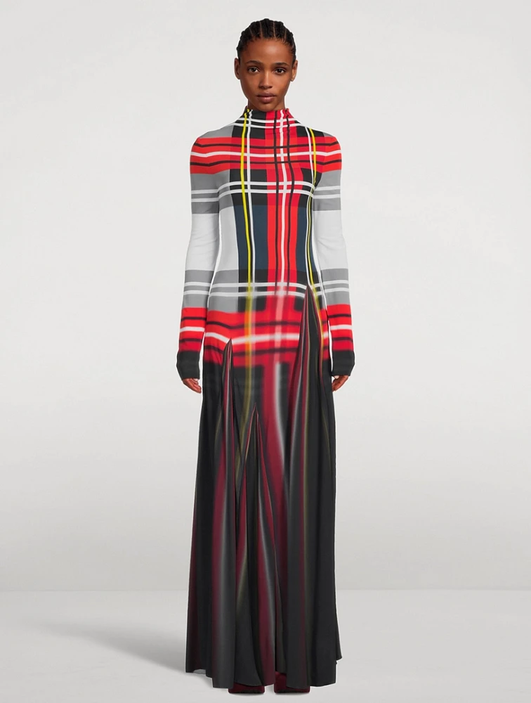 Maxi Dress Plaid Print
