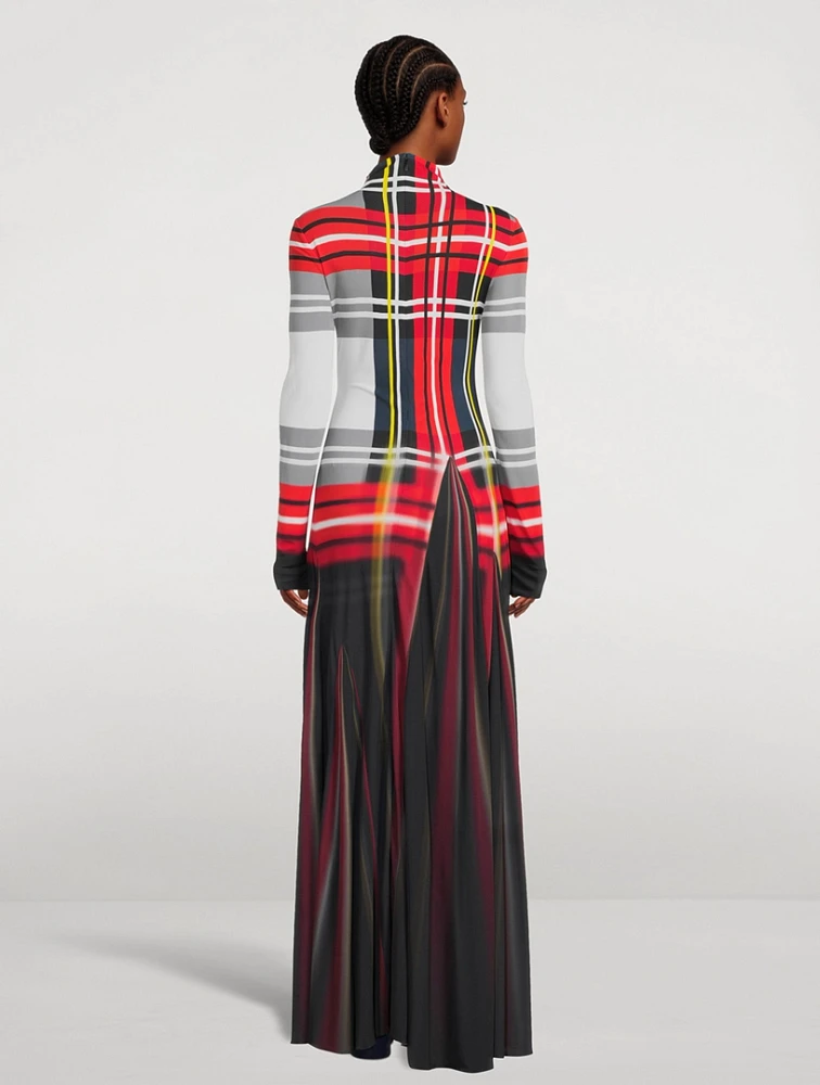 Maxi Dress Plaid Print
