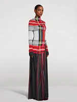 Maxi Dress Plaid Print