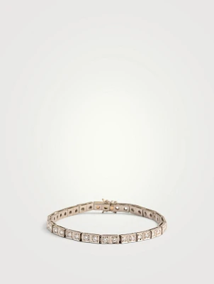 Vintage 18K White Gold Diamond Tennis Bracelet