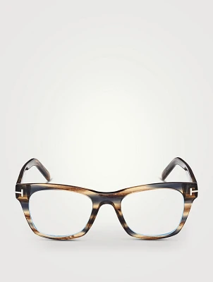 Square Optical Glasses With Blue Block Lenses