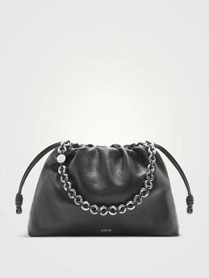 Large Flamenco Leather Purse With Donut Chain