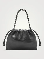 Large Flamenco Leather Purse With Donut Chain
