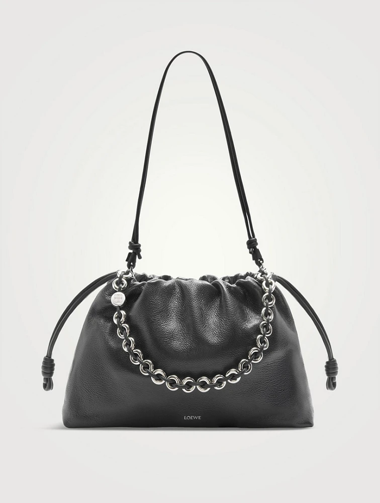 Large Flamenco Leather Purse With Donut Chain