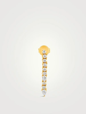 14K Gold Teardrop Fringe Earring With Diamonds