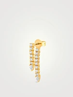 14K Gold Teardrop Fringe Earring With Diamonds
